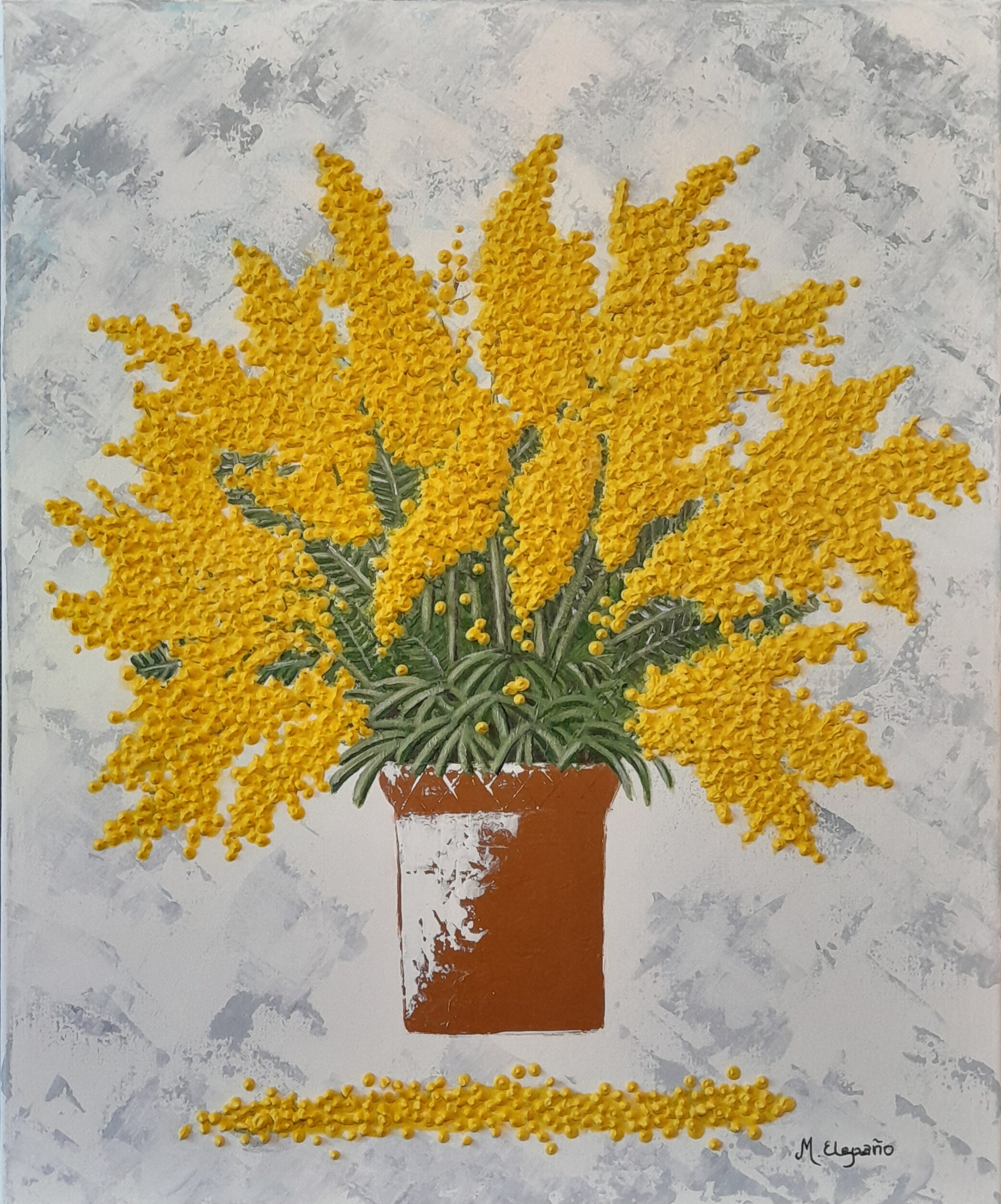 Nouvelle collection 2025, mimosas en relief. vendu