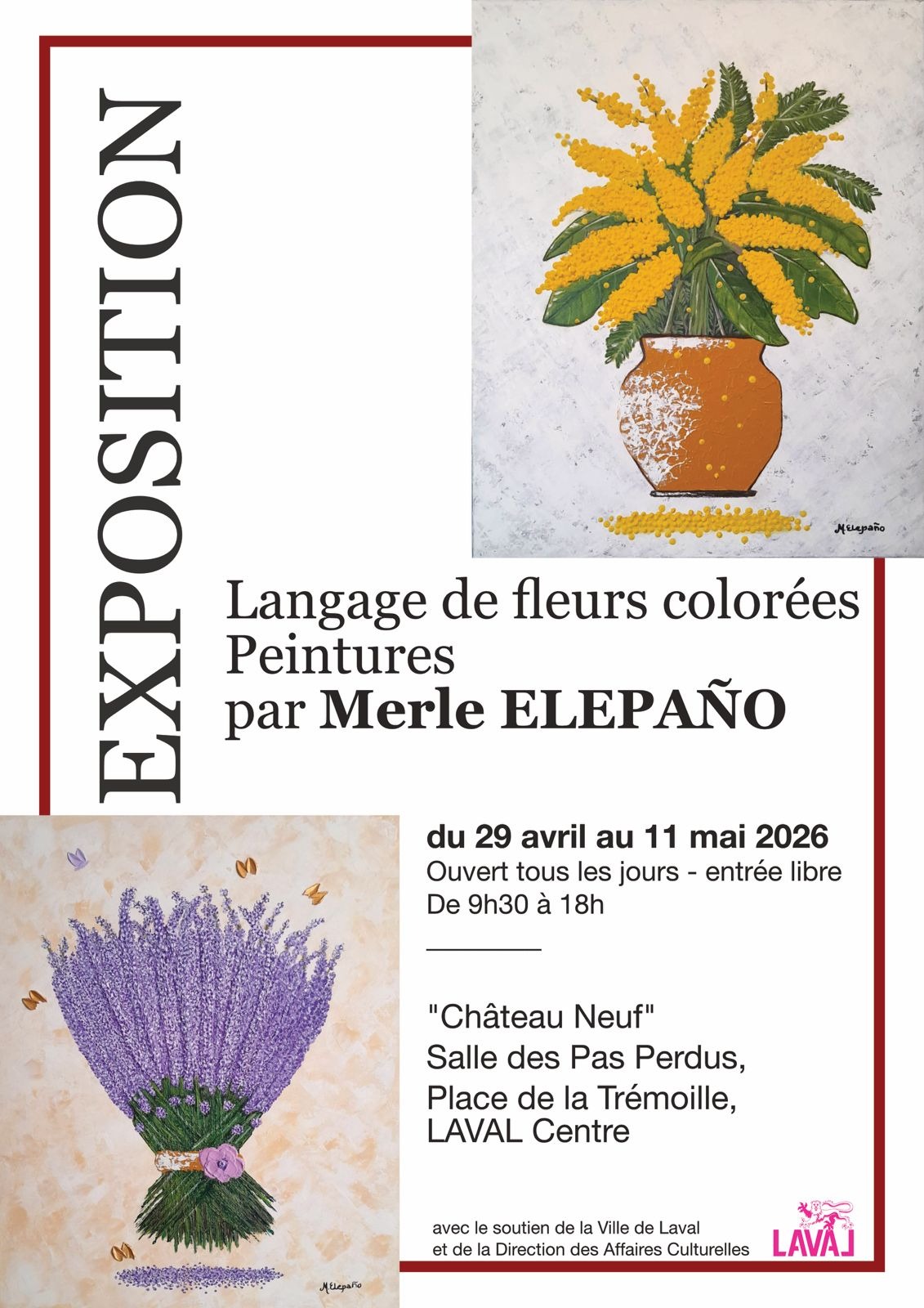 Exposition proposée par Merle ELEPANO, LAVAL, Centre ville (53)