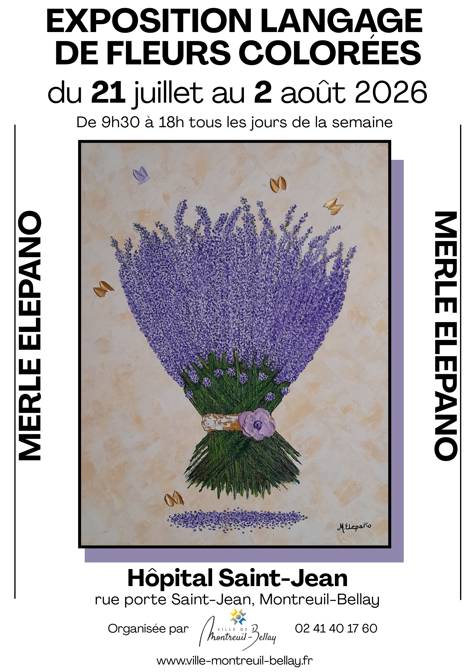 EXPOSITION SOLO, Peinture en relief (3D)par Merle ELEPANO, Montreuil de Bellay(49)