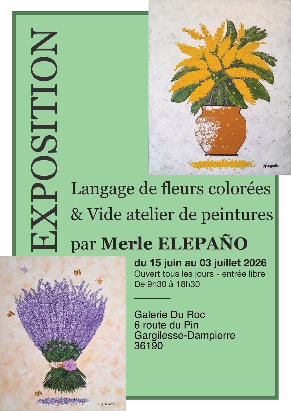 EXPO SOLO, peinture en relief(3D)du 15 juin- 3 juillet 2026, Gargilesse-dampièrre(36)ouvert 9h30- 18h entre libre au public, tous les jours. A très vite.